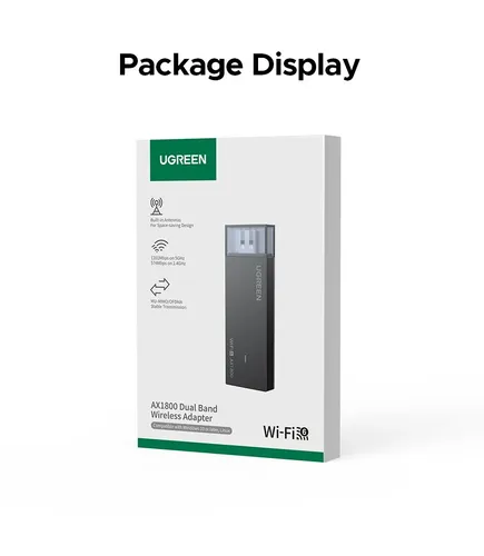 UGREEN 65225 AX1800 Dual-Band Wireless Wi-Fi6 Adapter