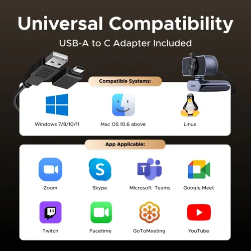 UGREEN 65381 4K 8MP USB Webcam with AI Noise Cancellation