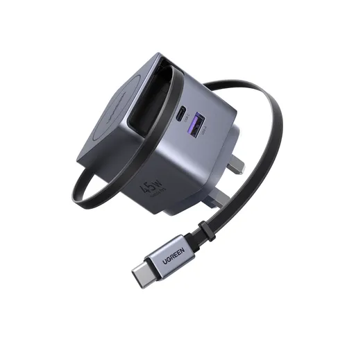 UGREEN 65823 Nexode Pro 45W GaN Charger with Retractable USB-C Cable