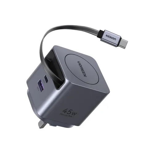 UGREEN 65823 Nexode Pro 45W GaN Charger with Retractable USB-C Cable