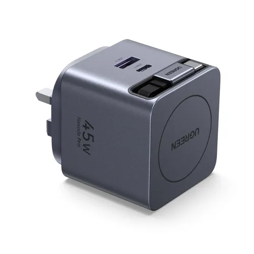 UGREEN 65826 Nexode Pro 65W GaN Charger with Retractable USB-C Cable