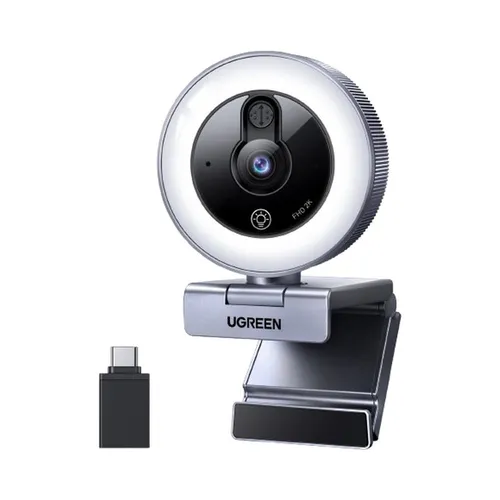 UGREEN 65857 2K 30FPS USB HD Webcam with Fill Ring Light