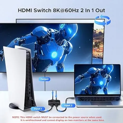 UGREEN 65877 2-in-1 Out 8K@60Hz 2.1 HDMI Switcher