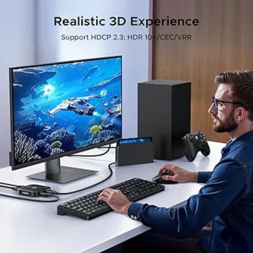 UGREEN 65877 2-in-1 Out 8K@60Hz 2.1 HDMI Switcher