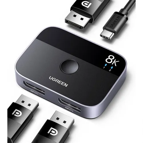 UGREEN 65878 8K Displayport + USB-C Switch 2 In 1 Out