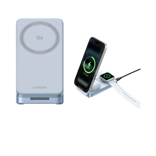 UGREEN 65901 Magflow Qi2 25W 3-in-1 Magnetic Wireless Charger