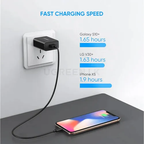 UGREEN 70165 USB QC3.0 UK 18W  Fast Charging Power Adapter