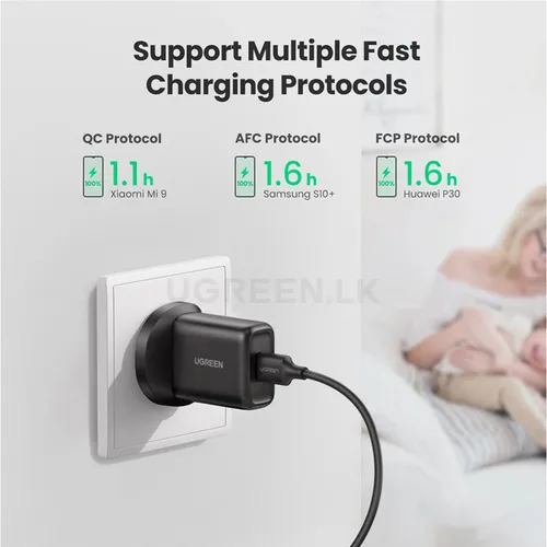 UGREEN 70165 USB QC3.0 UK 18W  Fast Charging Power Adapter