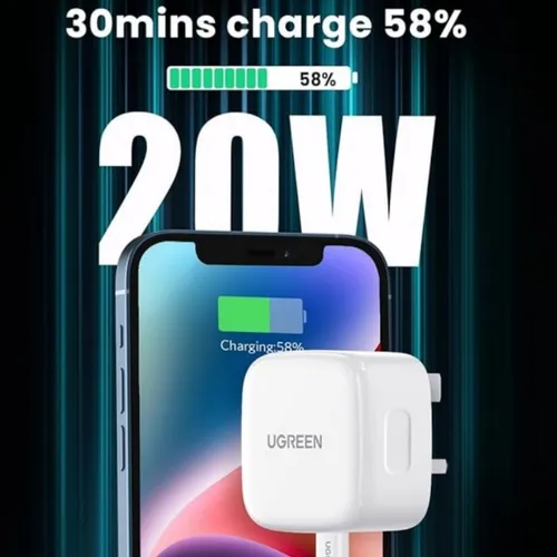 UGREEN 70297 20W PD Fast Charger with 1M Type-C to Lightning Cable