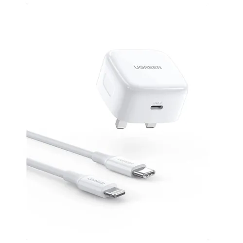 UGREEN 70297 20W Type-C PD UK Charger with USB-C to Lightning Cable