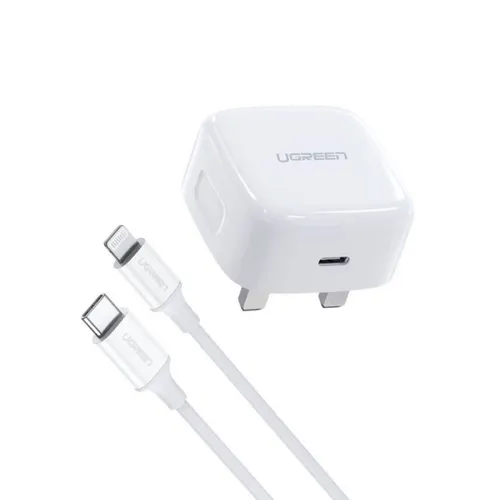 UGREEN 70297 USB C Charger Plug with 1M Lightning Cable PD Fast Type C Power Adapte