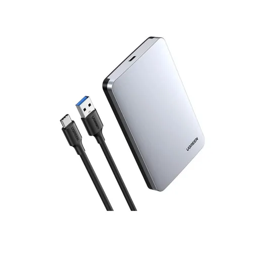 UGREEN 70498 Aluminum Alloy 2.5-Inch 6Gbps SATA External Hard Drive Enclosure With USB to Type-C Cable