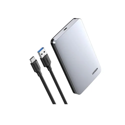 UGREEN 70498 Aluminum Alloy 2.5-Inch 6Gbps SATA External Hard Drive Enclosure With USB to Type-C Cable
