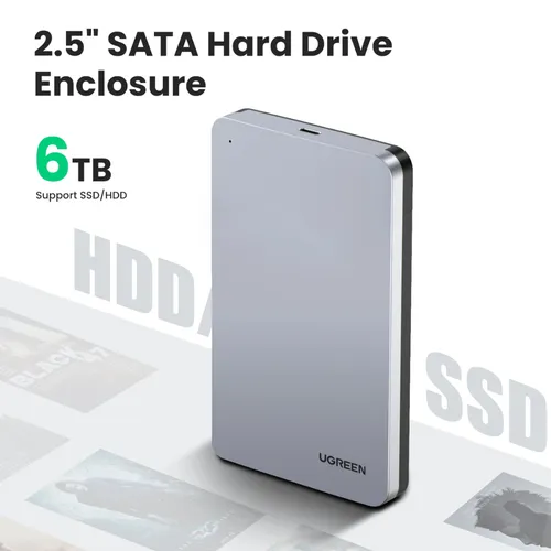 UGREEN 70499 2.5″ USB-C SATA III External Hard Drive Enclosure