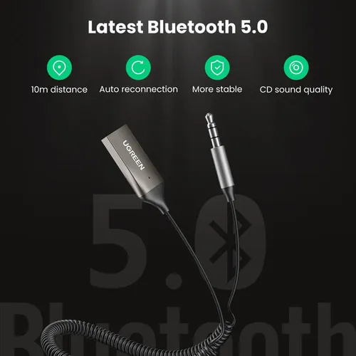 UGREEN 70601 Bluetooth 5.0 Car Receiver AUX with Mic