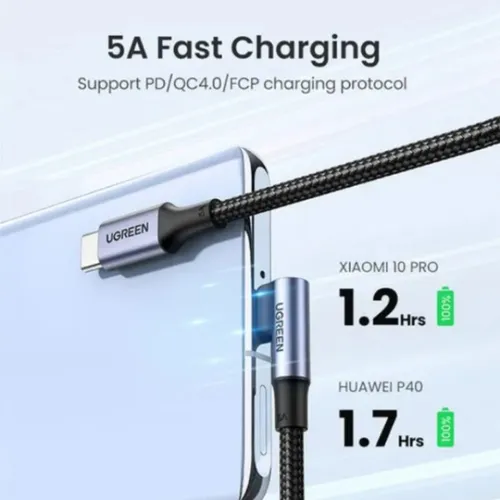 UGREEN 70643 100W USB-C to Right Angle 90 Degree USB-C 1M Cable