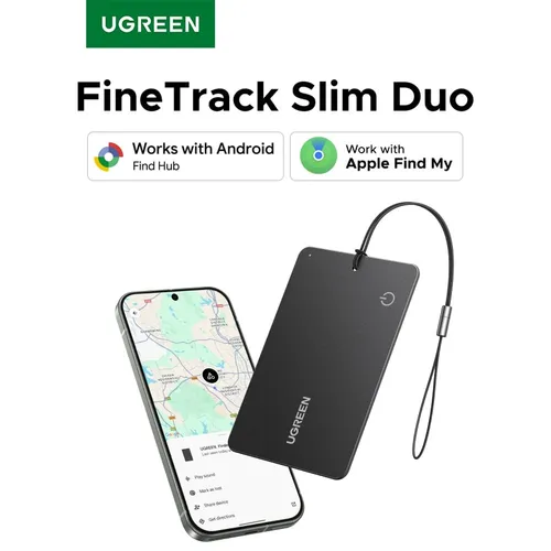 UGREEN 75644 Finder Slim Pro Tracker Android Find Hub + Apple Find My