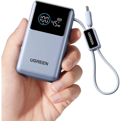 UGREEN 75701B Nexode Pro 55W 10000mAh Smart Digital Display Power Bank with Built-in Type-C Cable