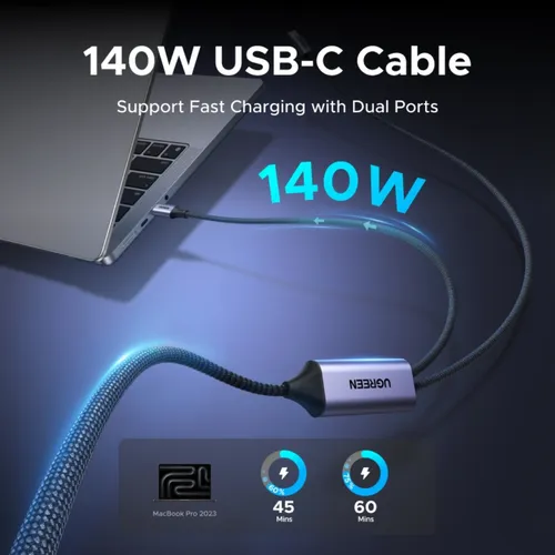 UGREEN 75733 140W 2-in-1 Universal PD Fast Charging 2M Cable