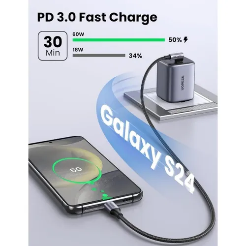 UGREEN 80714 USB-C 2.0 to Angle USB-C 3M Cable