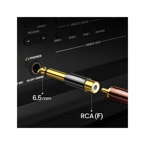 UGREEN 80731 6.35MM Male to RCA Female Adapter