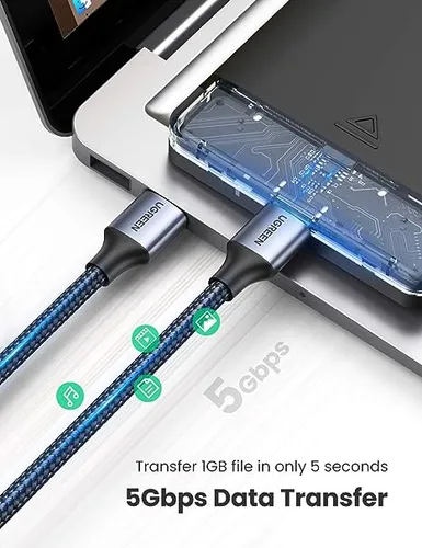 UGREEN 80791 USB 3.0 Male to Male Braided 1M Cable