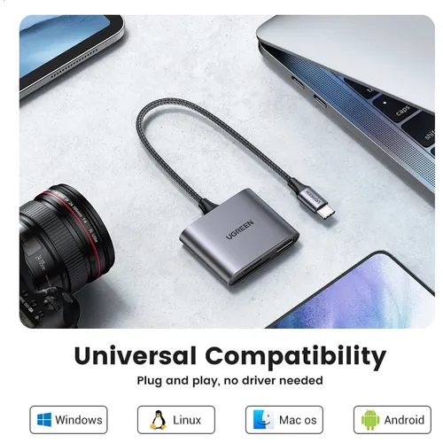 UGREEN 80798 3-in-1 USB-C SD Card Reader