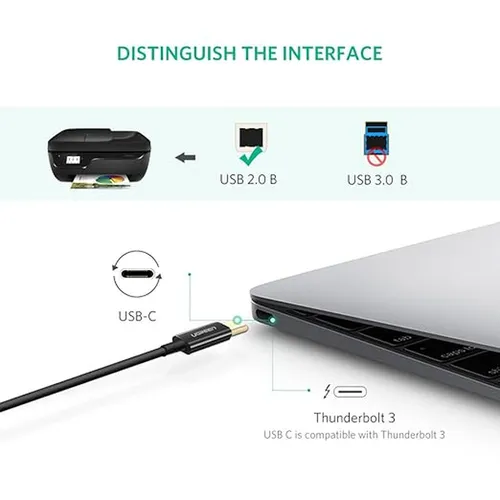 UGREEN 80811 USB-C To USB 2.0 1M Print Cable