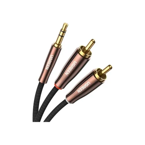 UGREEN 80847 3.5MM Male to 2X RCA Male Copper Braided 2M Cable