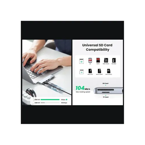 UGREEN 80856 6-in-1 USB-C Multifunction Adapter