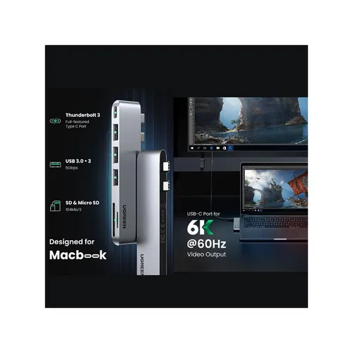 UGREEN  80856 6-in-1 USB-C Multifunction Adapter