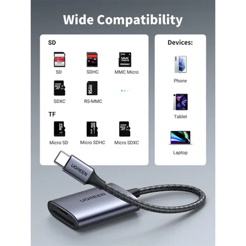UGREEN 80888 USB-C to SD/TF Memory Card Reader