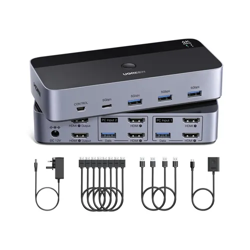 UGREEN 85100 2 In 2 Out 8K@60Hz HDMI® Dual Monitor KVM Switch