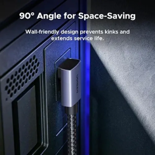 UGREEN 85741 Right Angle 90 Degree 16K@60Hz 80Gbps DisplayPort 2.1 HDMI 1M Cable