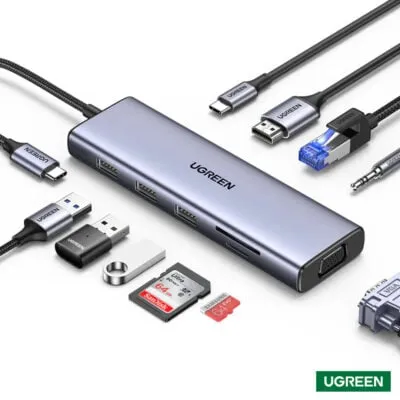 Ugreen 9-in-1 USB-C Adapter With HDMI and VGA Ports (15600)