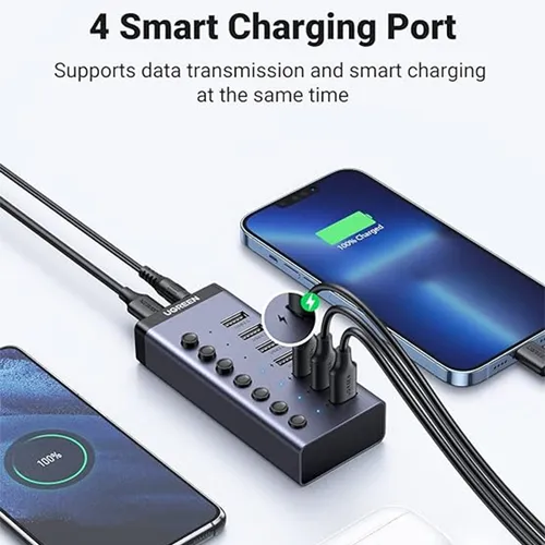 UGREEN _90307 USB 3.0 7-Port Smart Charging Portable Hub
