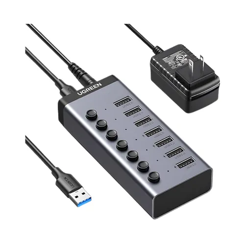 UGREEN 90307 USB-C to 7-Port USB-A 3.0 Hub DC 12V EU CM481