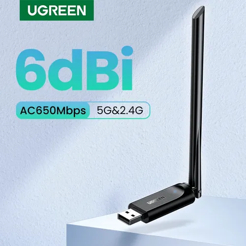 UGREEN 90339 AC650 High-Gain Dual Band USB Adapter