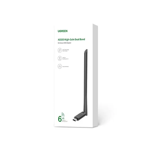 Ugreen 90339 AC650 High-Gain Dual Band USB Adapter
