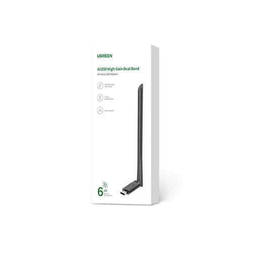 UGREEN 90339 AC650 High-Gain Dual Band USB Adapter