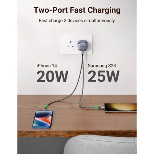 UGREEN 90399 Nexode GaN 45W 2 Port Wall Charger