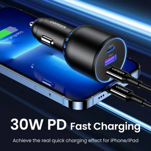 UGREEN 90413 130W 3 Port Fast Car Charger
