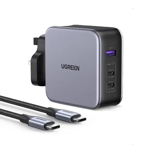 UGREEN 90548 Nexode 140W USB +Dual USB-C GaN Fast Charger with Type-C Cable