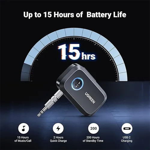 UGREEN 90748 Portable Wireless Car Bluetooth 5.3 Audio Receiver
