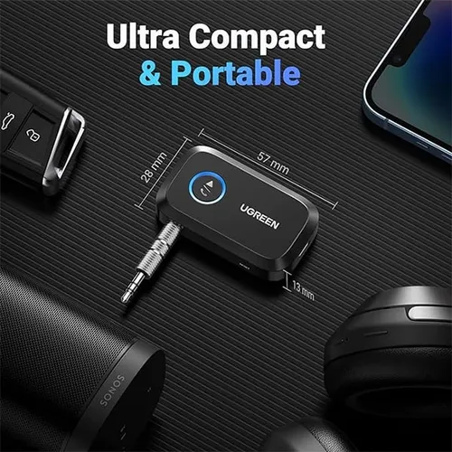 UGREEN 90748 Portable Wireless Car Bluetooth 5.3 Audio Receiver
