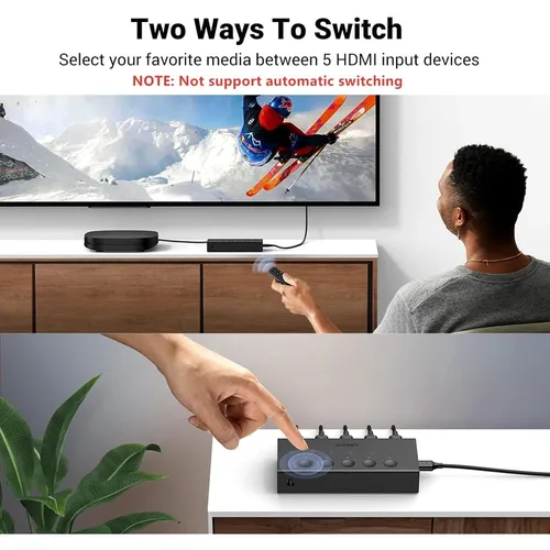 UGREEN 90801 HDMI Switcher 5 in 1 HDMI 4K 30Hz Switch With Remote