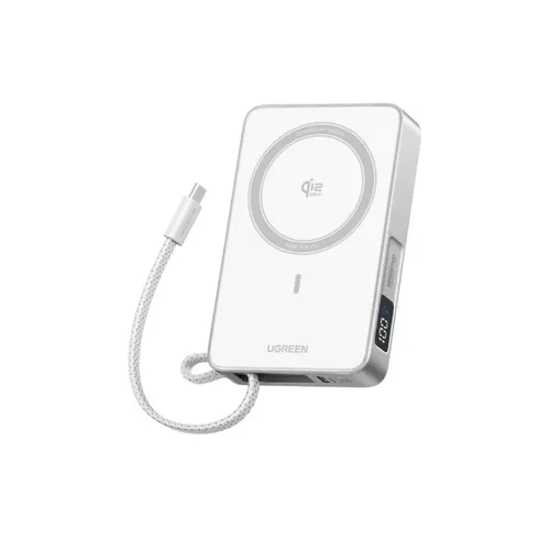 UGREEN 95027B MagFlow Qi2 25W 10000mAh Two-Way Fast Charging Magnetic Power Bank With Built-in USB-C Cable