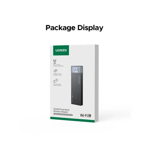 UGREEN CM499 65225 AX1800 Dual-Band Wireless WiFi 6 Adapter for Windows/Linux Operation Systems