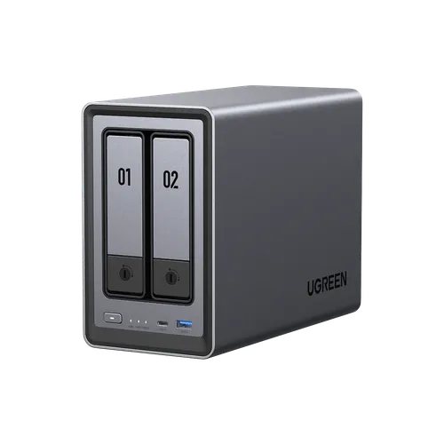UGREEN NAS DXP2800 2-Bay Desktop All-Round NASync Ideal for Small Team, Enthusiasts, Intel N100 Quad-core CPU, 8GB DDR5 RAM, 2.5GbE, 2X M.2 NVMe Slots, 4K HDMI, Network Attached Storage