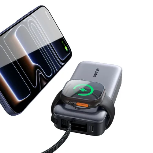UGREEN PB527 55434B 10000mAh Power Bank with 30W Fast Charging and Magnetic Apple Watch Charger